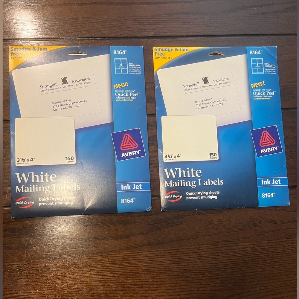 Avery 8164 White Mailing Labels